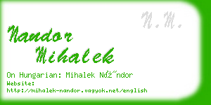 nandor mihalek business card